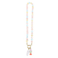 Faceted Bead Necklace With Pearl And Painted Charm view 5