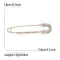 Oversized Crystal Safety Pin Brooch in Gold and Silver Tone view 6