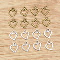 Small Open Heart Charms in Two Antique Metal Finishes view 2