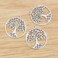 Round Openwork Tree of Life Pendants in Two Antique Finishes view 7