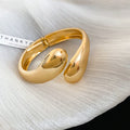 Three Mixed Sculptural Open Cuff Bracelets In Gold Or Silver Tone view 7