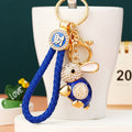 Jeweled Fortune Rabbit Keychains in Five Colors and Fifteen Loop Configurations view 9