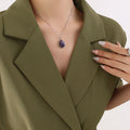 Teardrop Natural Stone Pendant Necklace Green And Purple view 7