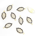 Enamel-Look And Crystal-Accented Gold Silver Leaf Alloy Charms in 2 Styles view 6