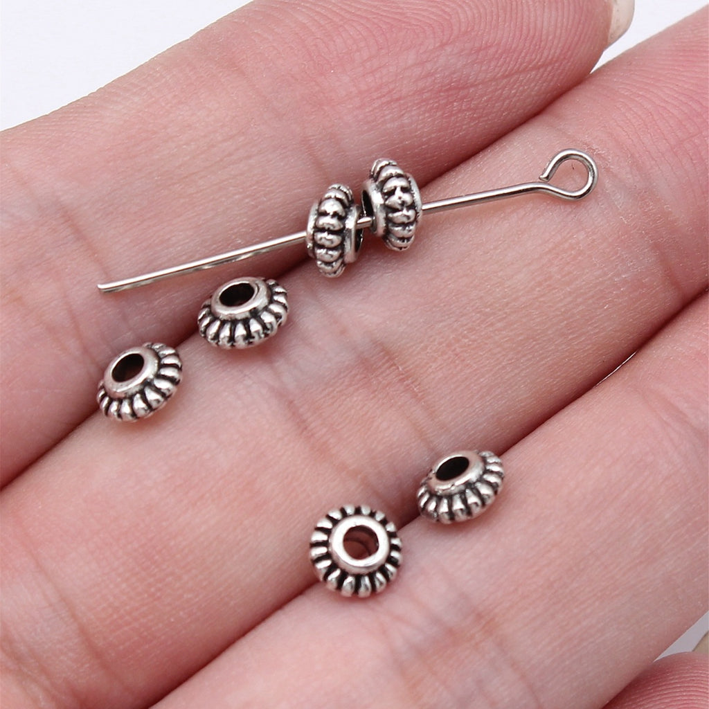 6x6mm 0.3g Multi-Color Zinc Alloy Round Small Hole Spacer Beads for DIY Bracelet Jewelry Making