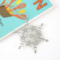 Silver Rhinestone Flower Snowflake Metal Hanging Ornaments view 8