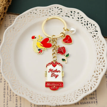 Six Floral Heart and Appreciation Keychain Designs
