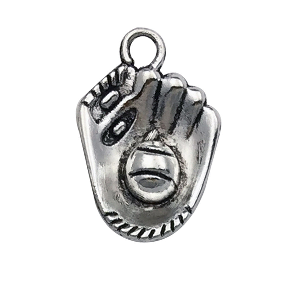 Antique Silver Zinc Alloy Baseball Football Bat Sports Charm Pendant for DIY Earrings