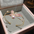 Pave Butterfly Zircon Pendant Necklace Cuff and Ring view 10