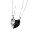 Two Piece Forever Split Heart Pendant Necklace Sets in Seven Colors view 5