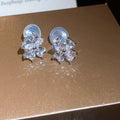 Crystal Flower Earrings In Stud And Clip On Styles view 7