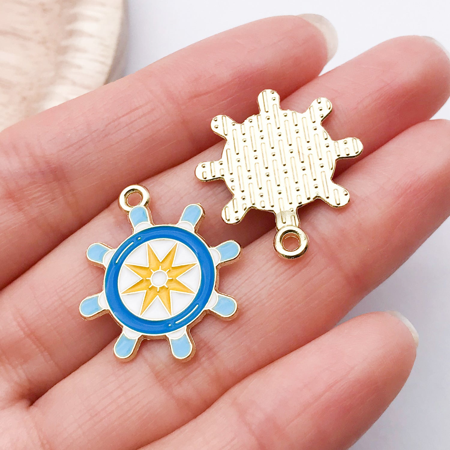 Zinc Alloy Ocean Conch Whale Telescope Sailboat Charm Pendant for Phone Strap Keychain Making