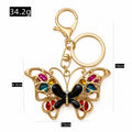 Openwork Multicolor Rhinestone Butterfly Keychain Charm view 2