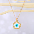 Gold Tone Star-Shaped Evil Eye Pendant Necklaces in Five Colors view 7