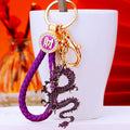 Enamel Chinese Dragon Keychains with Fortune Cords and Loose Braided Loops view 2
