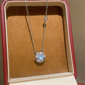 Round Floral Crystal Pendant Necklaces in Three Colors view 6
