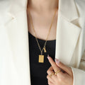 Long Paperclip Necklace Soul Mate Tag Rabbit Charm view 7
