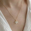 Spiral Pinwheel Crystal Pendant Necklace in Polished Metal view 6
