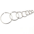 Silver Tone Stainless Steel Hoop Earring Findings in Seven Sizes view 6