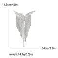 V Shaped Crystal Brooch With Graduated Long Fringe in Two Tones view 6