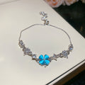 Silver Adjustable Clover Cat Eye Flower Bracelets Six Colors view 10