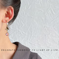 Gold Tone Textured Leaf Pearl And Pink Stone Drop Stud Earrings view 3