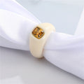 Chunky Resin Statement Rings with Square Crystal Settings in Five Colors view 6