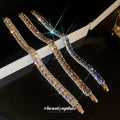 Silver Tone Hinged Crystal Bracelet In Multicolor Blue Or Champagne view 3