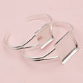 Square Cabochon Cuff Bracelet Settings in Two Tray Sizes view 3