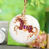 Purple-Horse White-Pompom