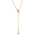 Adjustable Knot Lariat Snake Chain Necklace Gold Steel 65cm view 5