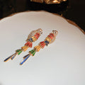 Multicolor Crystal Parrot Long Drop Earrings Jewelry view 6