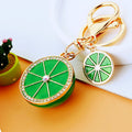 Double Orange Slice Keychains with Plain Heart Cord and Loose Loop Options view 7