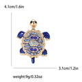 Jeweled Enamel Sea Turtle Brooch in Blue or Green Colorways view 6