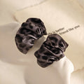 Six Color Ruched Fabric Chunky Statement C Hoop Earrings view 5