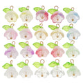 Ten-Color Gradient Lily of the Valley Glass and Leaf Charm Collection view 5