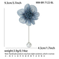 Mesh Fabric Flower Stick Pin Brooch Pearl End Three Colors view 6
