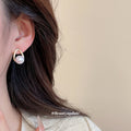 Gold H Letter Cat Eye Pearl Stud Earring Five Pair Set view 4