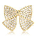 Crystal Pave Mini Bow Brooch Silver Gold Butterfly Clutch view 1