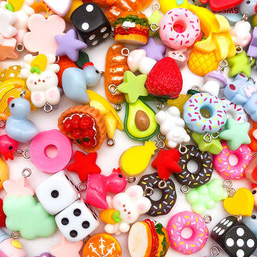 Multicolor Donut Glossy Charms with 2 Listed Options