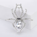 Crystal Spider Brooch in Black Silver or Gold Tone view 4