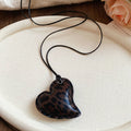 Leopard Print Padded Star and Heart Pendant Necklaces view 8