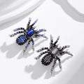 Blue Silver Tone Spider Two Designs Metal Brooch Pin view 5