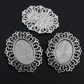 Ornate Oval Cabochon Brooch Bezel Settings in Six Styles view 7