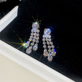 Silver Tone Crystal Linear Drop Stud Earrings in Three Styles view 8