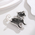 Cat Crystal Two Designs Metal Brooch Pin 4.5 cm for Jackets and Lapels view 2