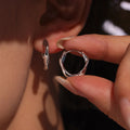 Twisted Irregular Geometric Mini Huggie Hoops Gold Steel view 4