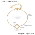 Clover Openwork Zircon Necklace Bracelet Stud Earrings Set view 6