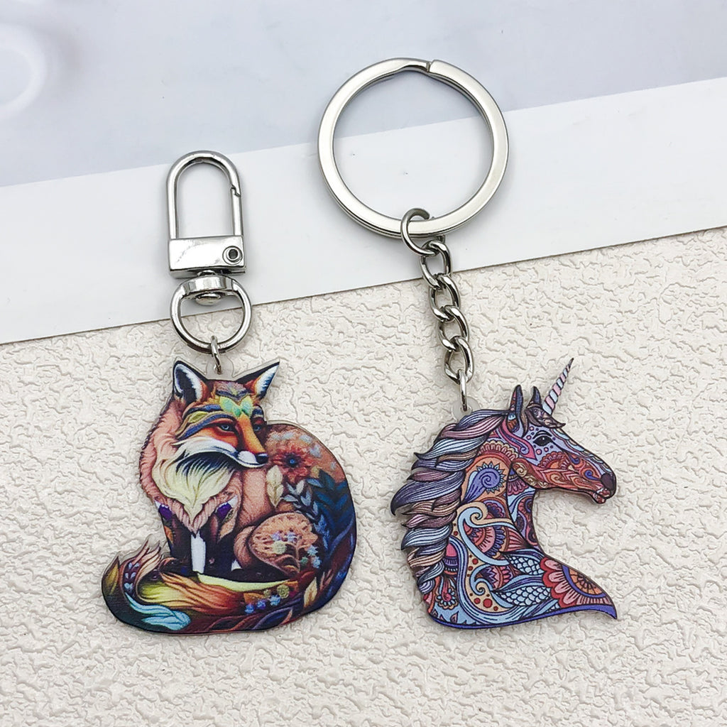 Printed Acrylic Cartoon Pet Butterfly Elephant Double Sided Charm Pendant for Bracelet Necklace DIY