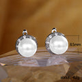 Round Pearl Crescent Crystal Lever Back Earrings Pink White view 5